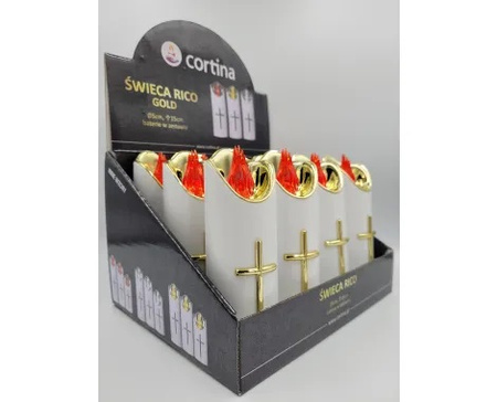 Wkład Ozdobny RICO 150 LED Biała Złoty z Czerw